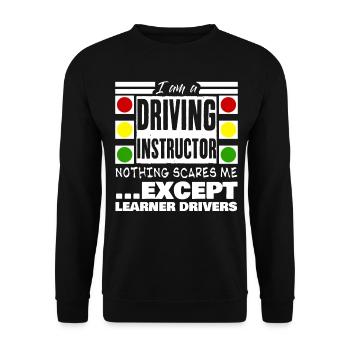 Moniteur d’auto-école Apprentis conducteurs - Sweat-shirt Unisexe - noir - Devant - Alina (178cm) & Michal (187cm)
