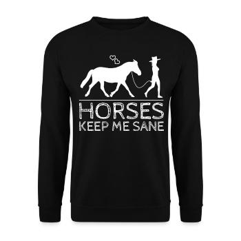 Horse Riding Joke Horses - Unisex Sweatshirt - black - Front - Alina (178cm) & Michal (187cm)