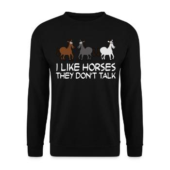 Funny Horses Horse Riding - Unisex Sweatshirt - black - Front - Alina (178cm) & Michal (187cm)