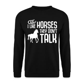 Horses Joke Horse Riding - Unisex Sweatshirt - black - Front - Alina (178cm) & Michal (187cm)