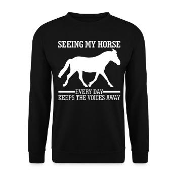 Équitation Equitation - Sweat-shirt Unisexe - noir - Devant - Alina (178cm) & Michal (187cm)