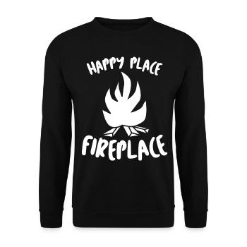 Oven Stove Firewood Fireplace - Unisex Sweatshirt - black - Front - Alina (178cm) & Michal (187cm)