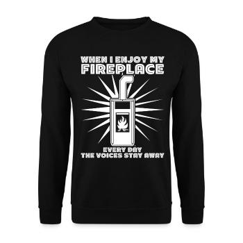 Fireplace Firewood Oven Stove - Unisex Sweatshirt - black - Front - Alina (178cm) & Michal (187cm)