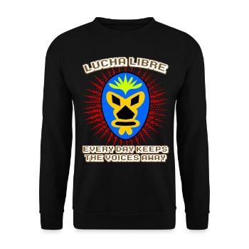 Lucha Libre Masks Mask Wrestling - Unisex Sweatshirt - black - Front - Alina (178cm) & Michal (187cm)