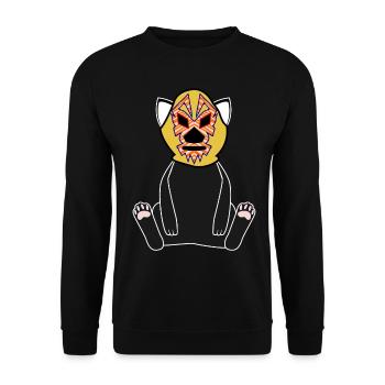 Lucha Libre Cat Luchador Wrestling - Unisex Pullover - Schwarz - Vorne - Alina (178cm) & Michal (187cm)