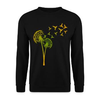 Hummingbird Dandelion Hummingbirds - Unisex Sweatshirt - black - Front - Alina (178cm) & Michal (187cm)
