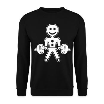 Gym Gingerbread Man Bodybuilding - Unisex Pullover - Schwarz - Vorne - Alina (178cm) & Michal (187cm)