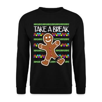 Gingerbread Man Baking - Unisex Pullover - Schwarz - Vorne - Alina (178cm) & Michal (187cm)