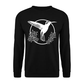 Hummingbird Flowers Hummingbirds - Unisex Sweatshirt - black - Front - Alina (178cm) & Michal (187cm)