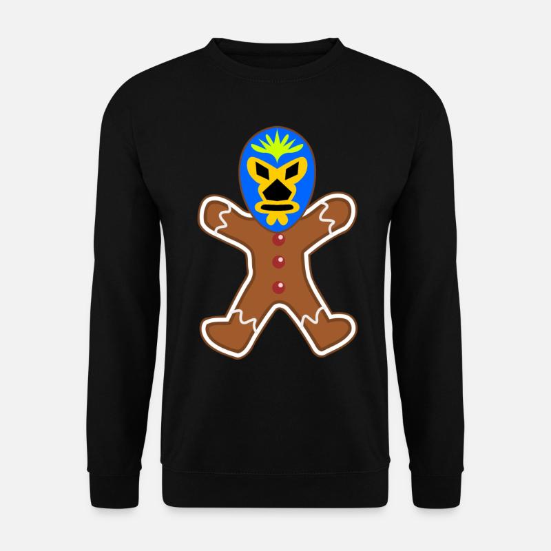 Gingerbread Man Lucha Libre - Unisex Sweatshirt - black