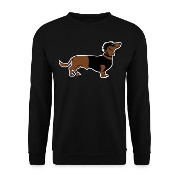 Goth Dachshund Gothic - Unisex Pullover - Schwarz - Vorne - Alina (178cm) & Michal (187cm)