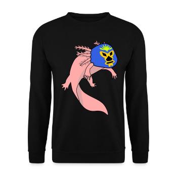 Lucha Libre Axolotl Luchador - Sweat-shirt Unisexe - noir - Devant - Alina (178cm) & Michal (187cm)