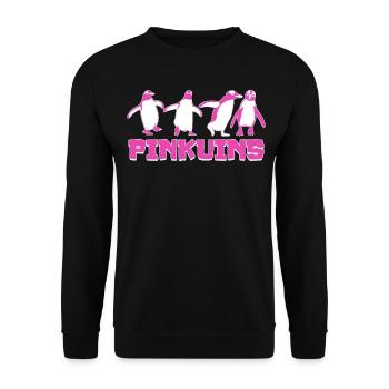 Penguin Funny Penguins - Unisex Sweatshirt - black - Front - Alina (178cm) & Michal (187cm)