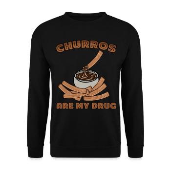 Churros Blague Churro Churrería - Sweat-shirt Unisexe - noir - Devant - Alina (178cm) & Michal (187cm)