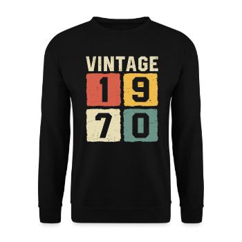 Millésime 1970 Né en 1970 - Sweat-shirt Unisexe - noir - Devant - Alina (178cm) & Michal (187cm)