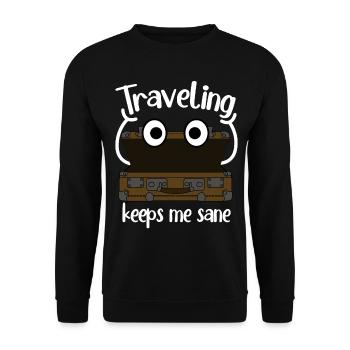 Suitcase Luggage Suitcases Tavelling - Unisex Sweatshirt - black - Front - Alina (178cm) & Michal (187cm)