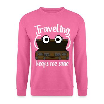 Suitcase Luggage Suitcases Tavelling - Unisex Sweatshirt - pink - Front