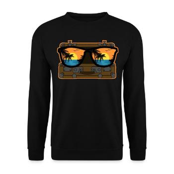 Suitcase Suitcases Luggage Tavelling - Unisex Sweatshirt - black - Front - Alina (178cm) & Michal (187cm)