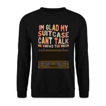Suitcase Luggage Tavelling - Unisex Sweatshirt - black - Front - Alina (178cm) & Michal (187cm)