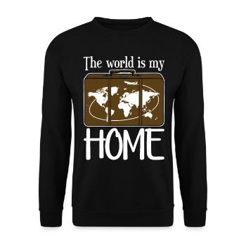 Tavelling Suitcase Luggage - Unisex Sweatshirt - black - Front - Alina (178cm) & Michal (187cm)