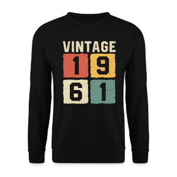 T-shirt rétro vintage 1961 1961 - Sweat-shirt Unisexe - noir - Devant - Alina (178cm) & Michal (187cm)
