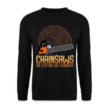 Chain Saw Chainsaw Lumberjack - Unisex Sweatshirt - black - Front - Alina (178cm) & Michal (187cm)