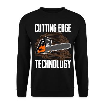 Chain Saw Lumberjack Chainsaw - Unisex Sweatshirt - black - Front - Alina (178cm) & Michal (187cm)