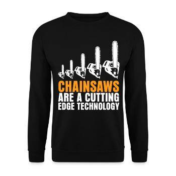 Chainsaw Lumberjack Chain Saw - Unisex Sweatshirt - black - Front - Alina (178cm) & Michal (187cm)