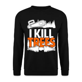 Chainsaws Chainsaw Chain Saw fire wood - Unisex Sweatshirt - black - Front - Alina (178cm) & Michal (187cm)