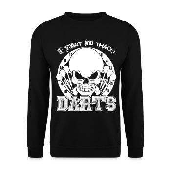 Fléchettes Jeu de fléchettes drôle Joueur de fléchettes - Sweat-shirt Unisexe - noir - Devant - Alina (178cm) & Michal (187cm)