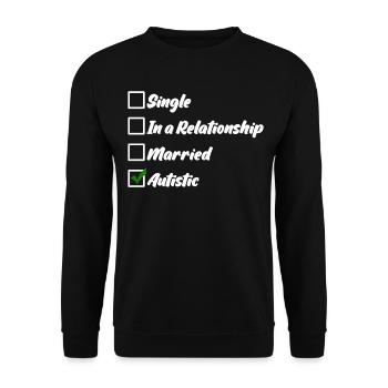 Blague Autiste Autisme Autiste - Sweat-shirt Unisexe - noir - Devant - Alina (178cm) & Michal (187cm)