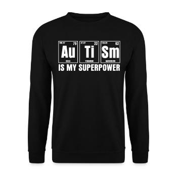 Autisme Autiste Blague Autiste - Sweat-shirt Unisexe - noir - Devant - Alina (178cm) & Michal (187cm)
