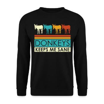 Âne Ânes rétro - Sweat-shirt Unisexe - noir - Devant - Alina (178cm) & Michal (187cm)