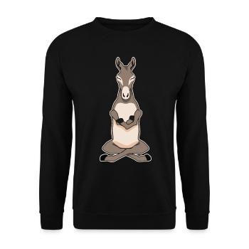 Meditationg Donkey Meditation Donkeys - Unisex Pullover - Schwarz - Vorne - Alina (178cm) & Michal (187cm)