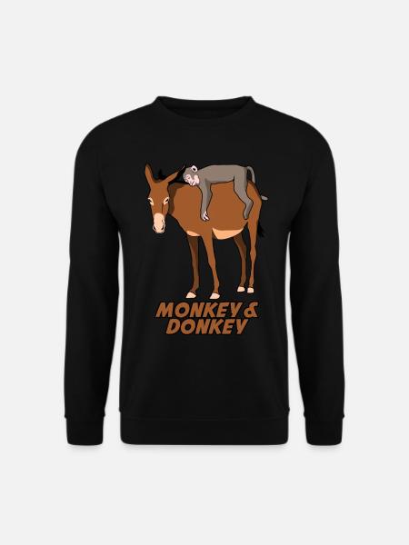 Singe et âne - Sweat-shirt Unisexe - noir