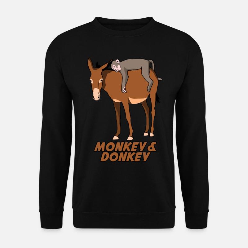 Singe et âne - Sweat-shirt Unisexe - noir