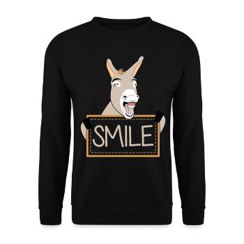Donkeys funny smiling Donkey - Unisex Pullover - Schwarz - Vorne - Alina (178cm) & Michal (187cm)