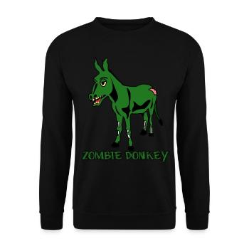 Zombie Donkey - Unisex Pullover - Schwarz - Vorne - Alina (178cm) & Michal (187cm)