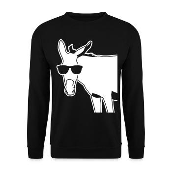 Donkey with Sunglasses Donkeys - Unisex Pullover - Schwarz - Vorne - Alina (178cm) & Michal (187cm)