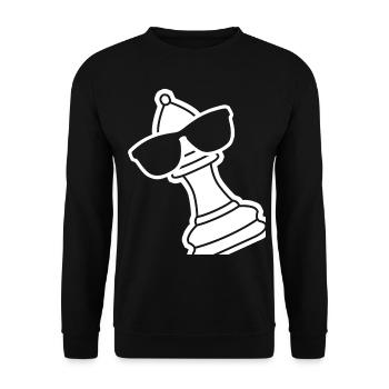 Chess Pieces Chess Board - Unisex Pullover - Schwarz - Vorne - Alina (178cm) & Michal (187cm)