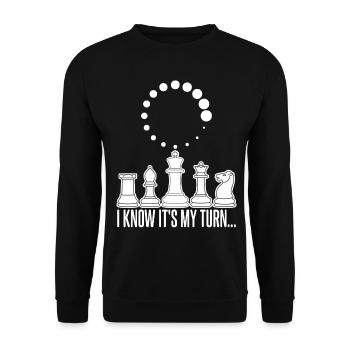 Chess set Calculating Joke chess Player - Unisex Sweatshirt - black - Front - Alina (178cm) & Michal (187cm)
