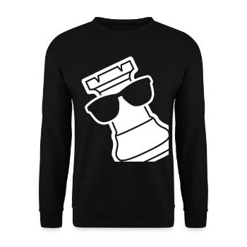 Chess Rook with Sunglasses - Unisex Sweatshirt - black - Front - Alina (178cm) & Michal (187cm)