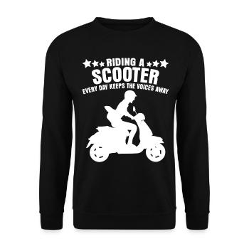 Scooter Riding Motorcycle - Unisex Pullover - Schwarz - Vorne - Alina (178cm) & Michal (187cm)