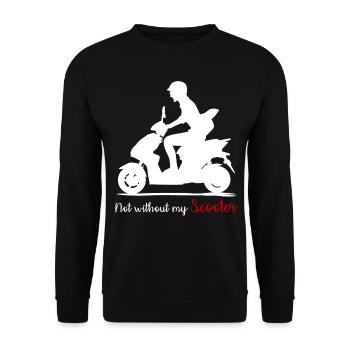 Scooter Riding Motor Scooter Motorcycle - Unisex Pullover - Schwarz - Vorne - Alina (178cm) & Michal (187cm)