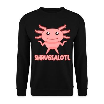 Axolotl Drôle d’Axolotls - Sweat-shirt Unisexe - noir - Devant - Alina (178cm) & Michal (187cm)