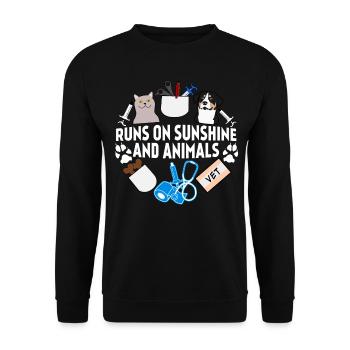 Vétérinaire Vétérinaire Médecine Vétérinaire - Sweat-shirt Unisexe - noir - Devant - Alina (178cm) & Michal (187cm)