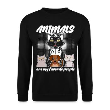 Veterinarian Animals Veterinary Medicine - Unisex Sweatshirt - black - Front - Alina (178cm) & Michal (187cm)