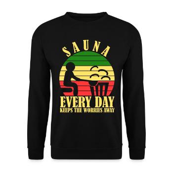 Sauna Wellness - Unisex Sweatshirt - black - Front - Alina (178cm) & Michal (187cm)