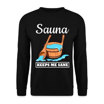 Sauna Thermal Bath Wellness - Unisex Sweatshirt - black - Front - Alina (178cm) & Michal (187cm)