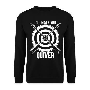 Archery Quiver Bow Shooting - Unisex Sweatshirt - black - Front - Alina (178cm) & Michal (187cm)